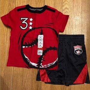 Jumping Beans Little Boys Baseball Tee & Disney Athletic Shorts -  Size 2T